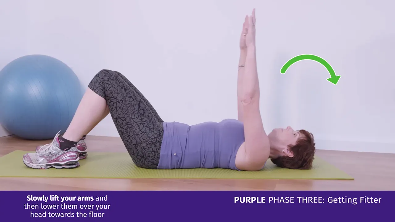 Een vrouw die een oefening op de vloer doet