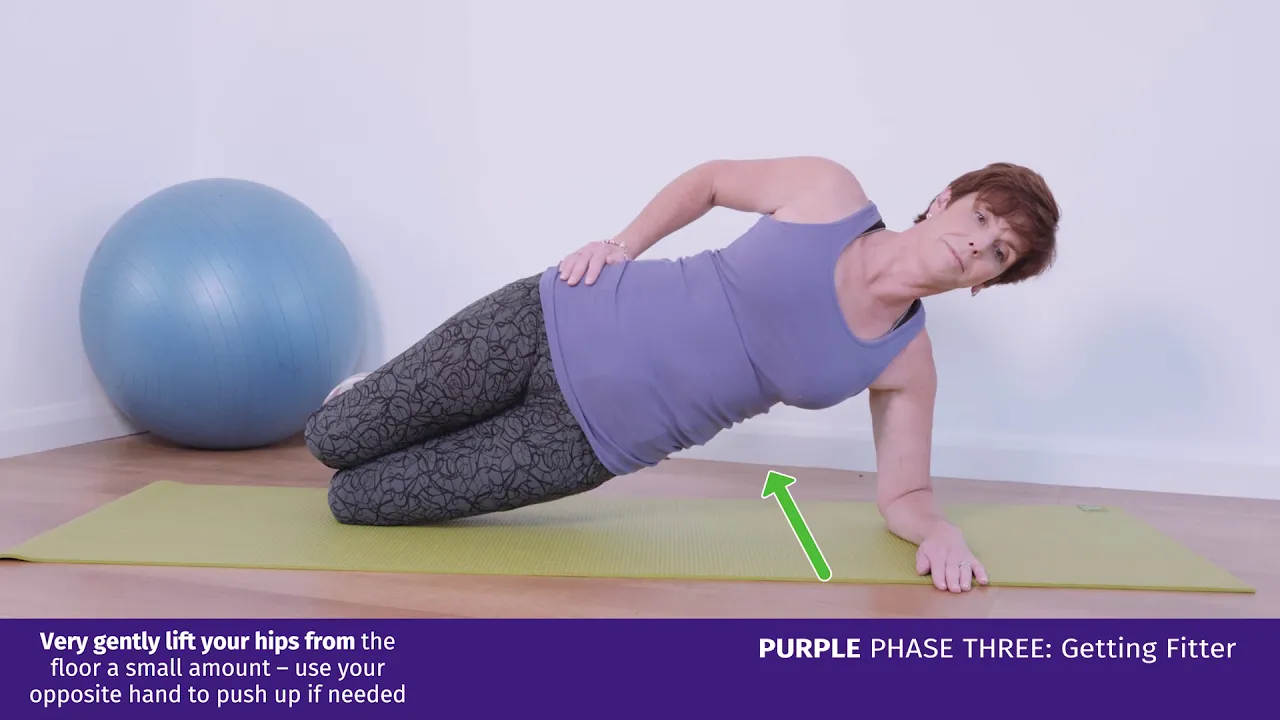 Een vrouw die een oefening op de vloer doet