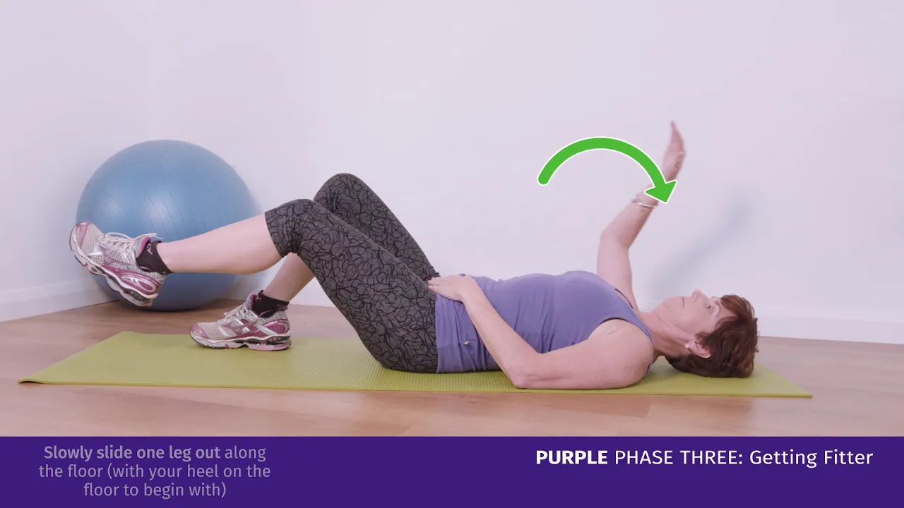 Een vrouw die een oefening op de vloer doet