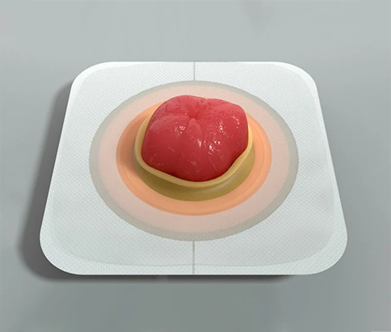 a red and yellow dessert on a white plate
