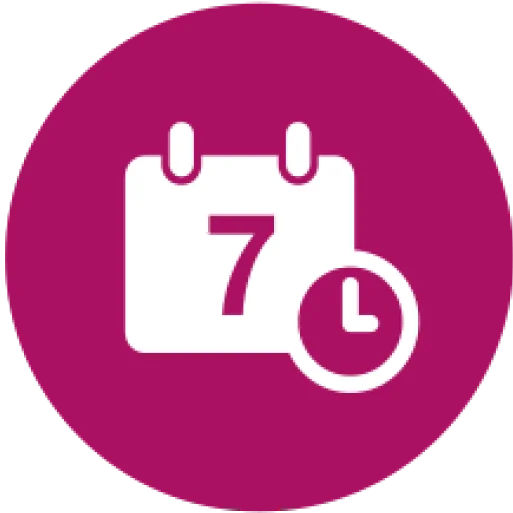 Eine Grafik mit einem Kalendertag und einer Uhr soll das Thema "längere Tragedauer" visualisieren