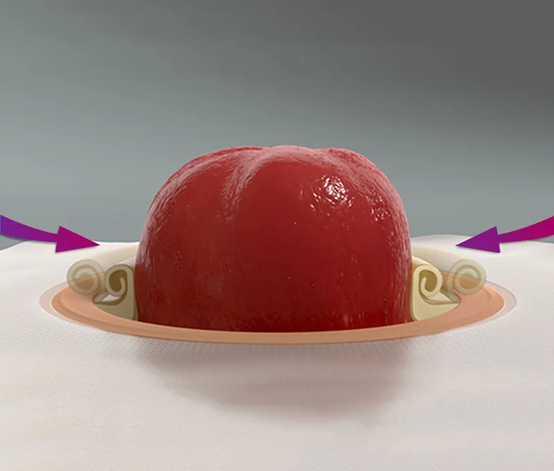 a red egg on a white plate